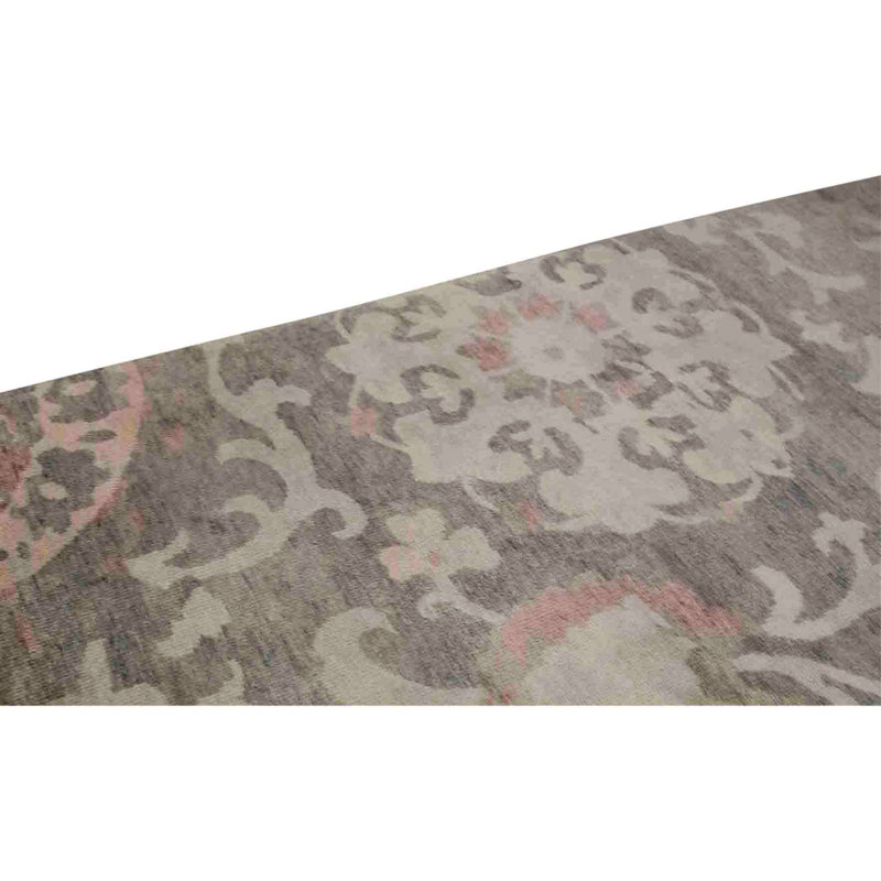 Hand Knotted Wool Area Rug in Grey