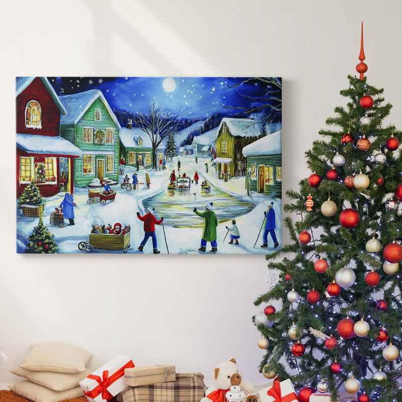 Christmas Holiday Arts - Toile tendue avec châssis, H 18 po x l 27 po