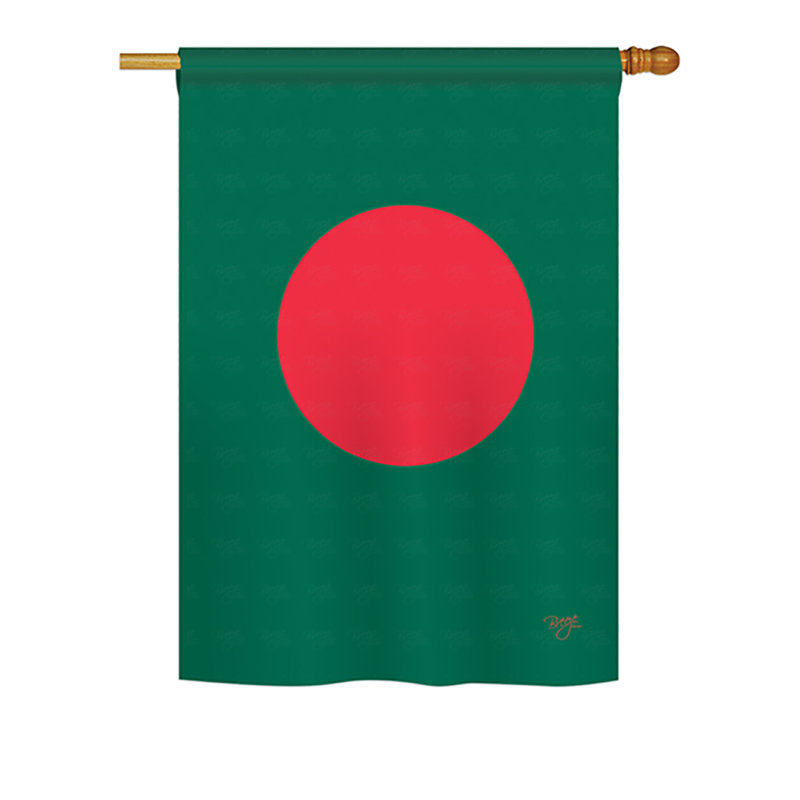 Drapeau maison en polyester 2 côtés bangladesh, H 40 po x l 28 po