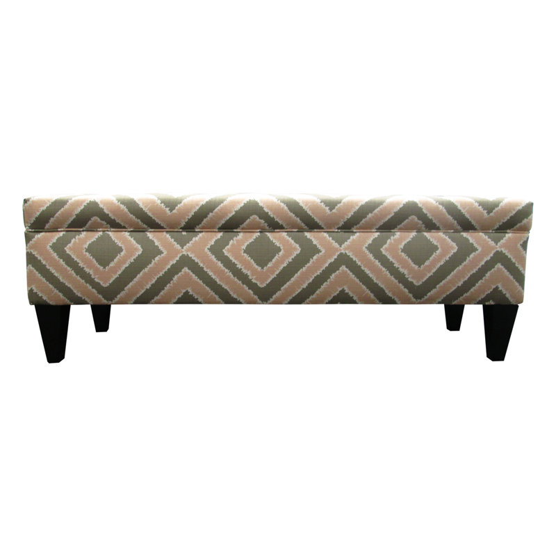 Regis Upholstered Storage Bench, Nouveau Blush/Geometric