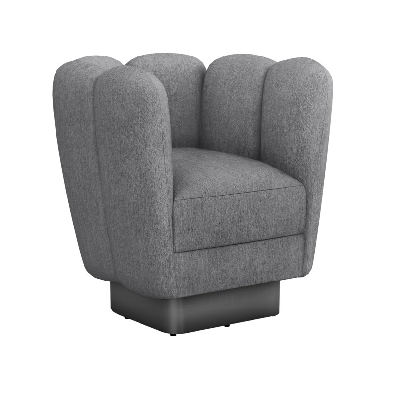 Gallery Barrel Chair, Gunmetal, Fresco 100% Polyester