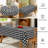 Black checkered patchwork design, machine-washable polyester tablecloth-888177020
