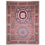 Hand Knotted Wool Area Rug in Red And Navy