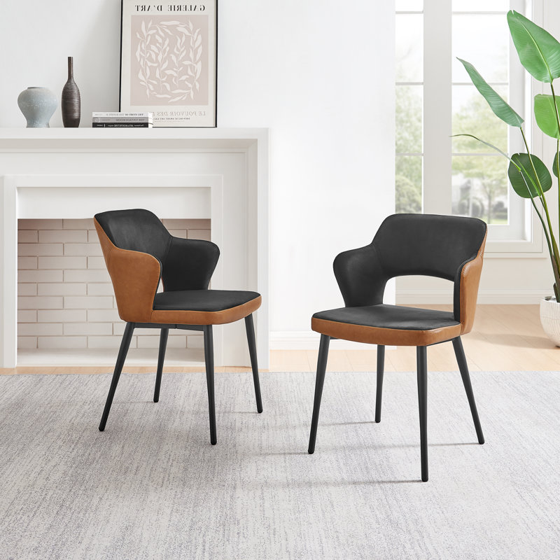 Alcea Modern Design Dining Chair - Luxury Faux Leather Upholstered Armchair