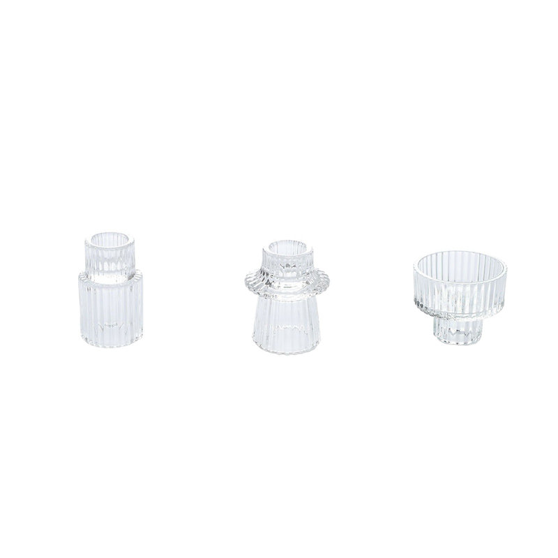 Bougeoirs en verre conique, chandeliers, centres de table, décoration de mariage et souper, Clear