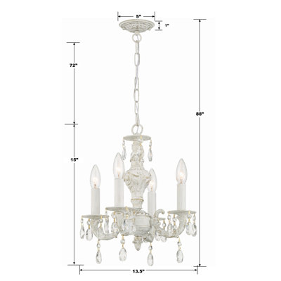 Lustre classique / traditionnel à 4 lumières de style bougie Abagail