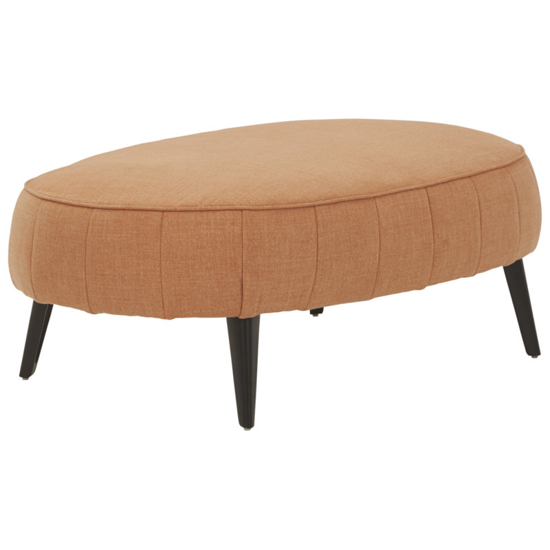 Repose-pieds ovale en velours Mariaella, Orange
