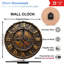 Horloge murale 10 po en MDF rond avec mouvement à quartz silencieux et crochet sans perceuse (piles AA non incluses)