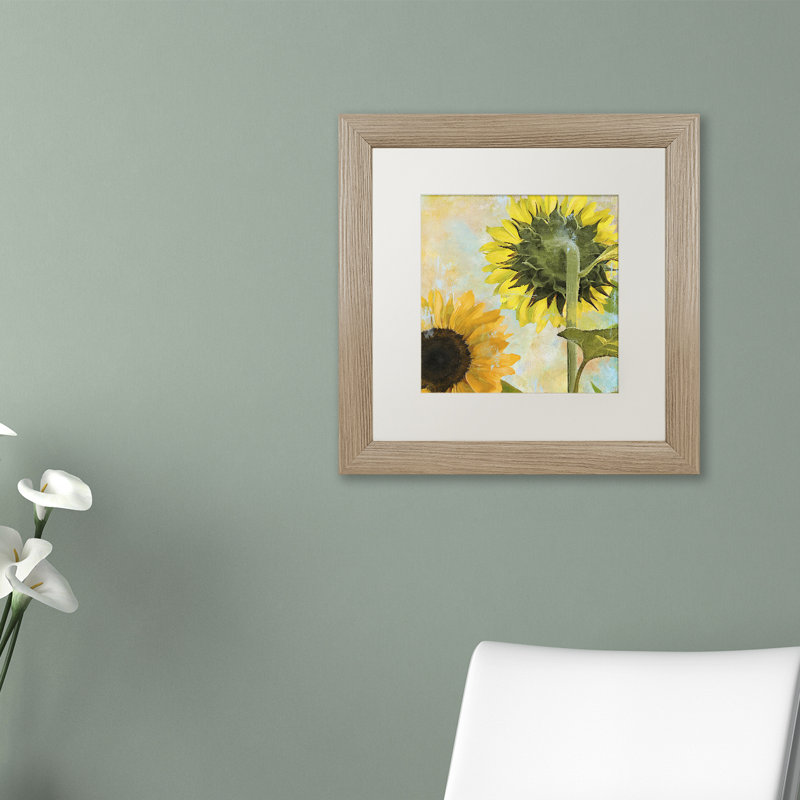 «Jadaya Soleil II» par Color Bakery, reproduction d'art encadrée, H 11 po x l 11 po x P 0,5 po, Blanc, Toile avec cadre noir