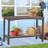 Outdoor Console Table Patio Buffet Bar Storage Organizer 45" Long Wicker Sofa Serving Sideboard Table 2-Shelf Outdoor Bar Table Tall Rectangle Narrow With Adjustable Feet For Entryway Balcony Brown