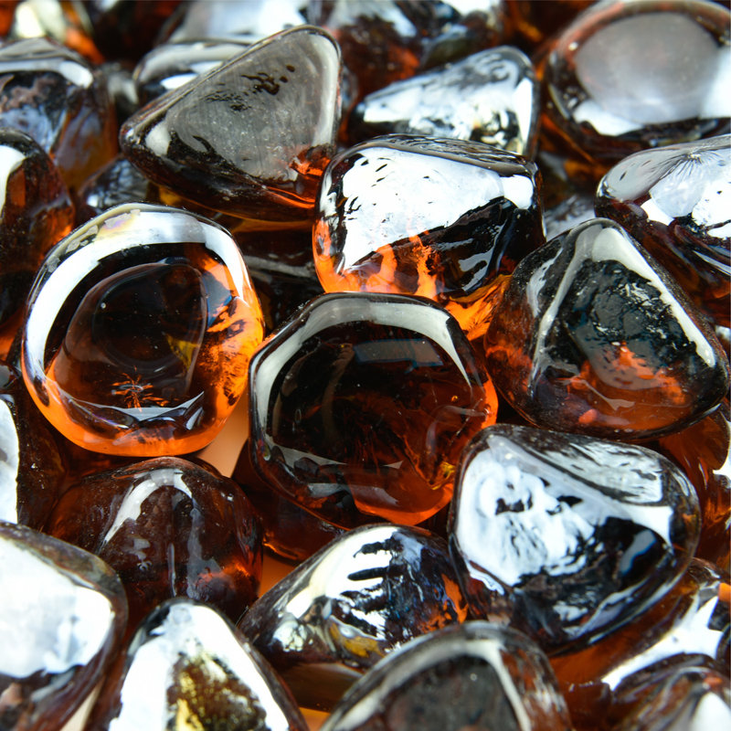 Verre de foyer en forme de diamant 10 lb, Brun cowboy