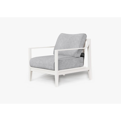 Fauteuil d'extérieur blanc en aluminium 