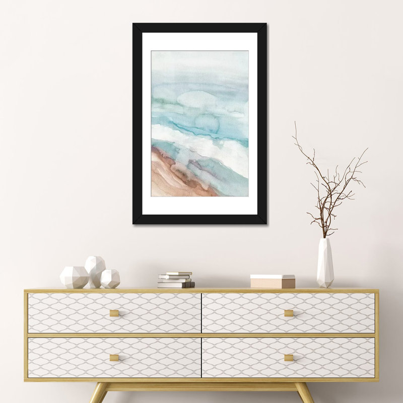 «Ocean Breeze», impression sur toile, H 24 po x l 16 po x P 1 po, Papier d'art encadré noir, Blanc