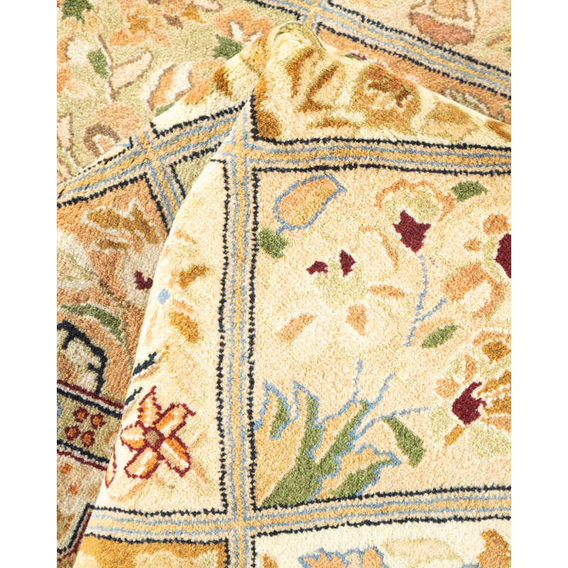 Tapis oriental brun noué à la main One-of-a-Kind