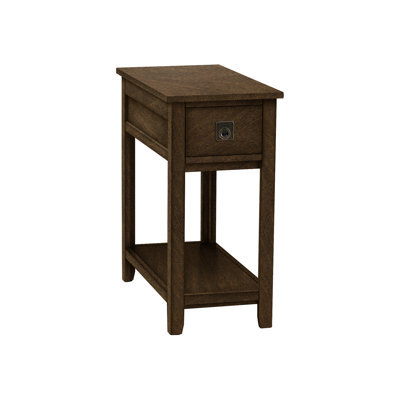 Transitional Accent Table, , Bedroom Narrow With Drawer, Organize Space Table For Bedroom, Brown, Side Storage Options