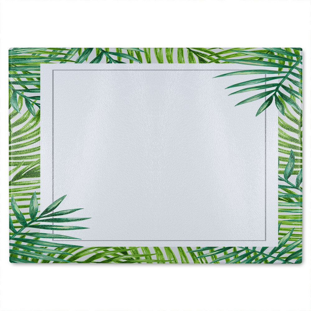 Botanical Border Glass Chopping Board