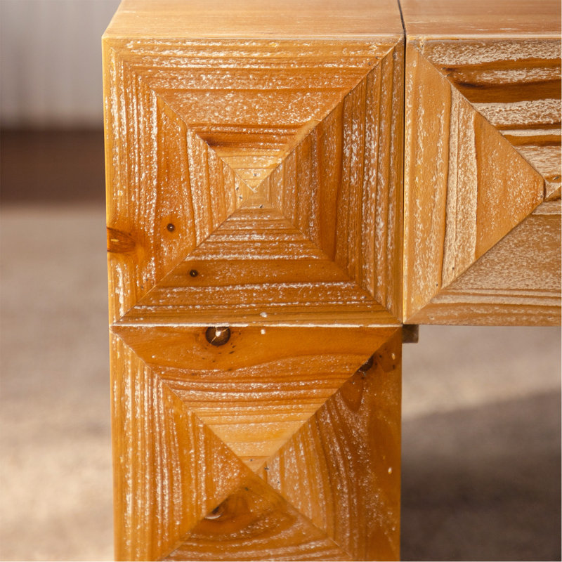 Table basse rectangulaire en bois massif et panneau de fibres à densité moyenne 47,24 po