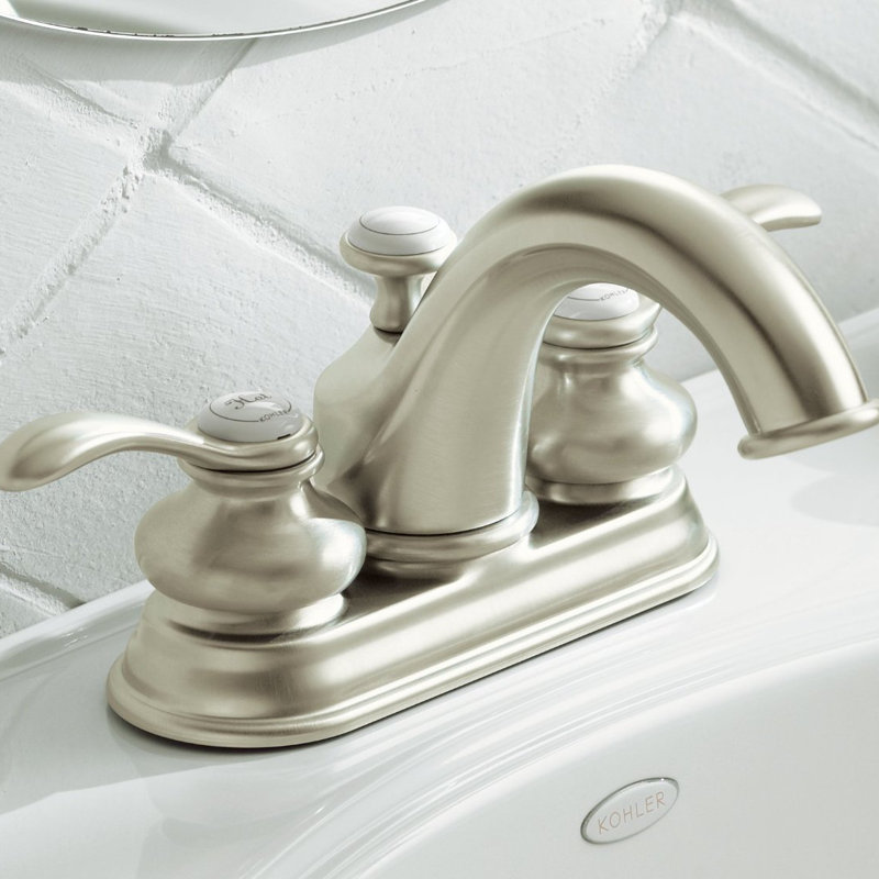 Fairfax Centerset Bathroom Faucet with Drain Assembly, Vibrant Brushed Nickel