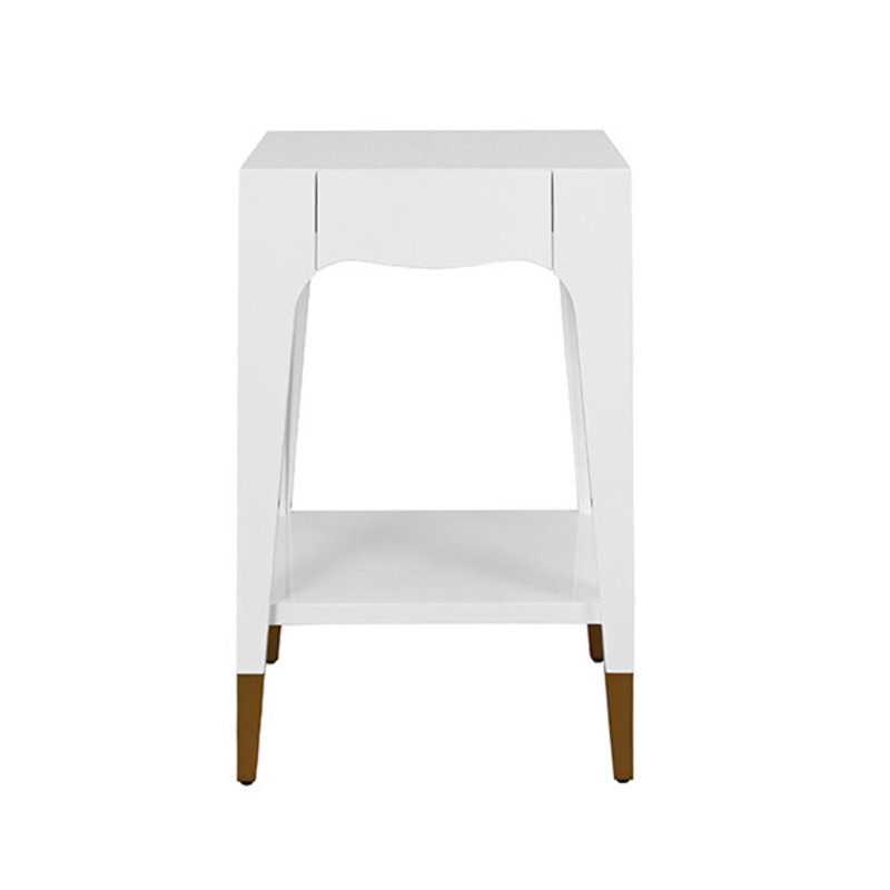 Solid Wood End Table, 29.5" H x 20"W x 18"D, White