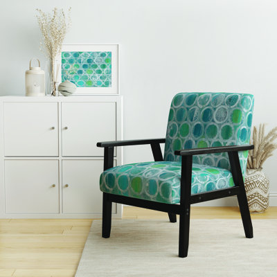 Madylen - Cercle bleu naturel - Fauteuil d'appoint rembourré moderne