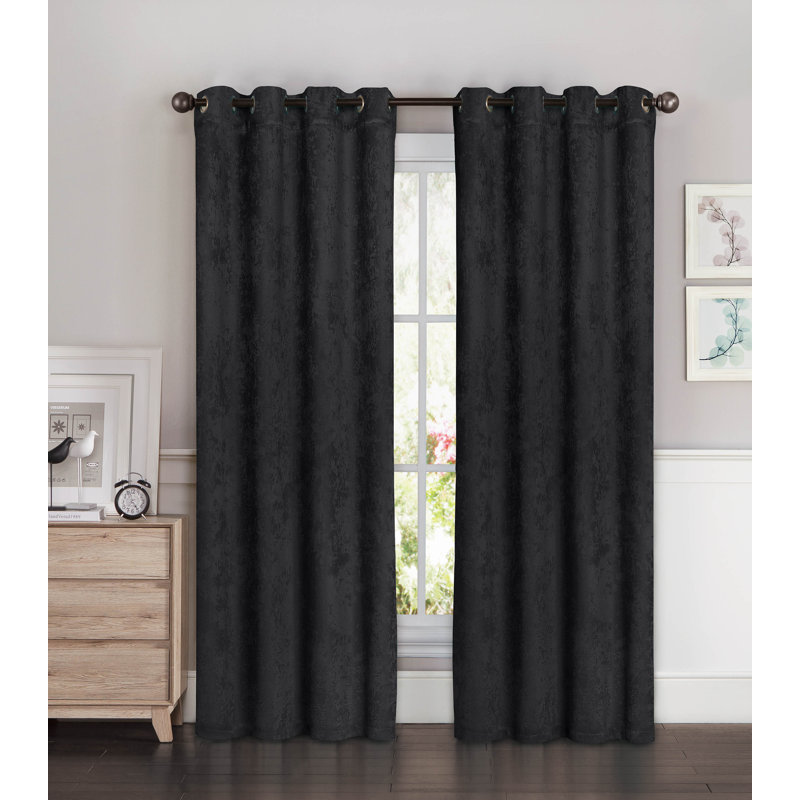 Room Darkening Curtain Pair, Charcoal, 54" W x 96" L