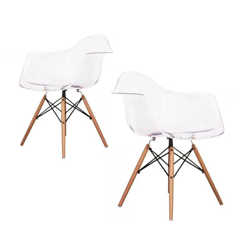 Chaise avec accoudoirs Chaya, Transparent