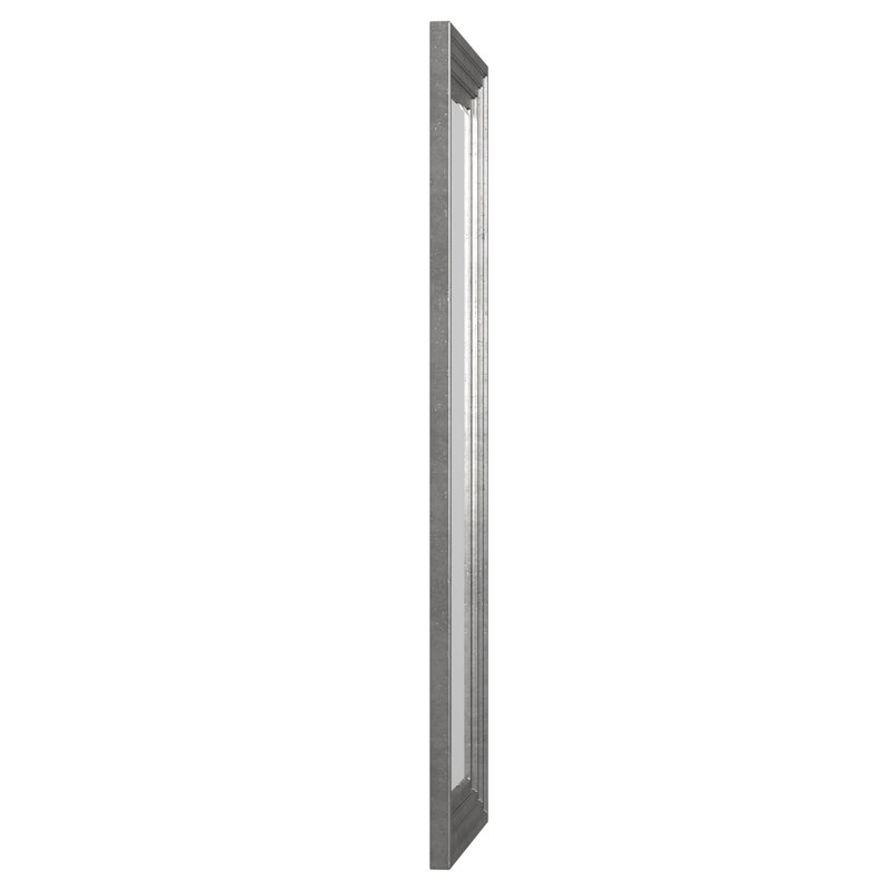 Amy Wood Flat Wall Mirror, 82" x 34", Nickel