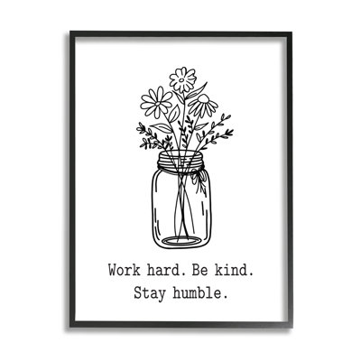 " Stay Humble Casual Floral Line Doodle Bouquet "
