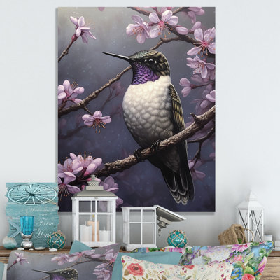 Purple Bird On Tree Branch " Purple Bird On Tree Branch "