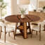 Table de salle à manger extensible ronde pour 4 à 6 personnes avec rallonge amovible et tablette de rangement, noyer