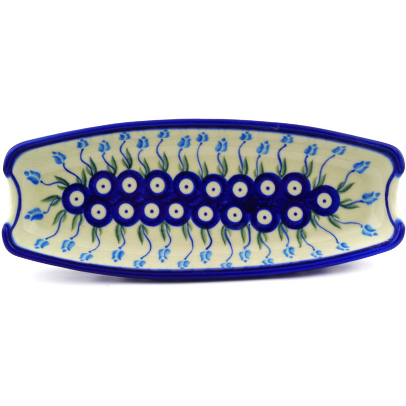 Plateau à motif floral peacock