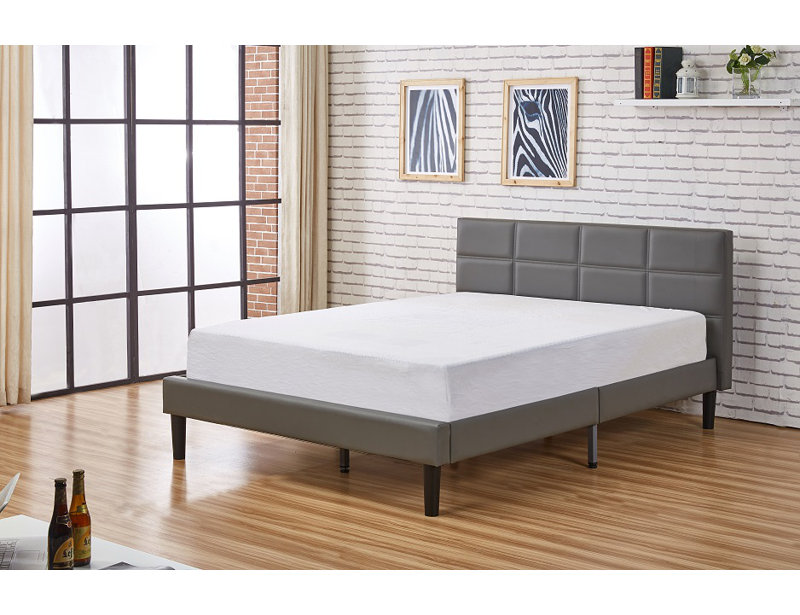 Upholstered Bed, Queen, Gray