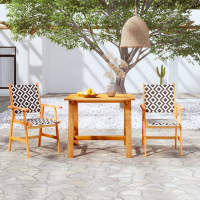 Margr 2 - Person Acacia Patio Dining Set with Square Table