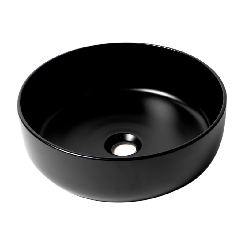 Alfi Brand 15.5'' Circular Bathroom Sink, Black