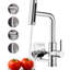 Single Lever Pull-Out Kitchen Mixer Tap With Integrated Glass Rinser-1789598678