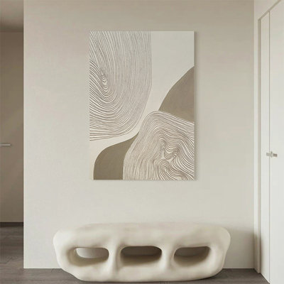 Modern minimalist texture colour-block rectangle wall art for the living room