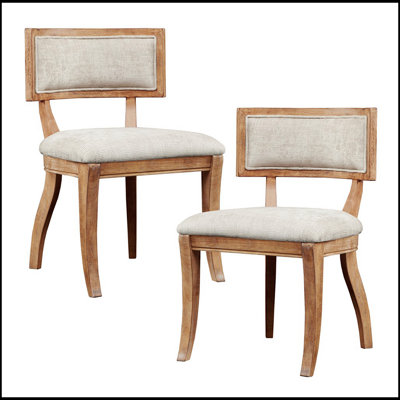 Chaises de salle à manger confortables et élégantes, ensemble de 2 avec coussins épais et structure en bois durable