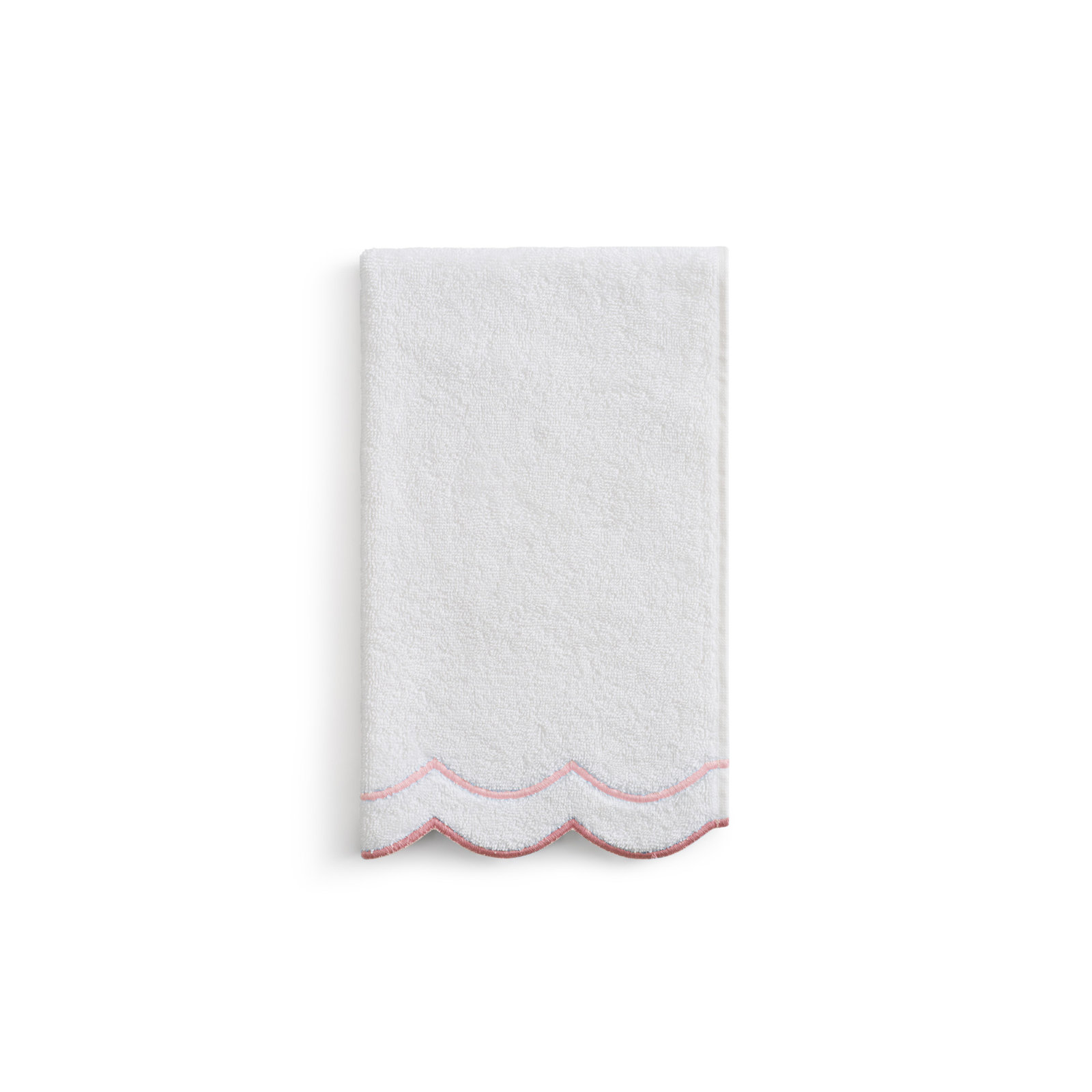Peri Home Scallop Cotton Hand Towel, Blush