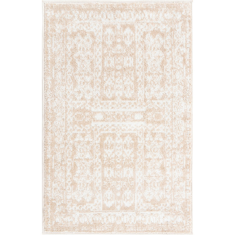 Tapis beige contemporain Micsunel, Rectangle de 2 pi x 3 pi