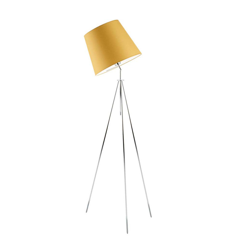 Abdulfawaz 155cm Tripod Floor Lamp, Chrome, Mustard