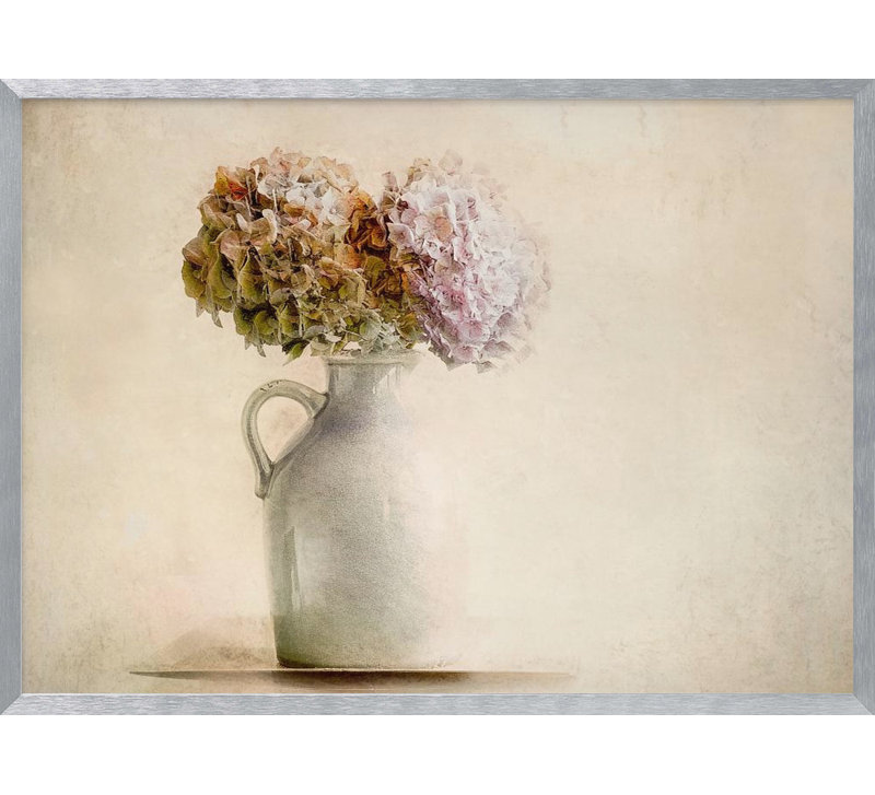 «Dry bouquet», art mural texturé encadré, H 10 po x l 14 po, Argent