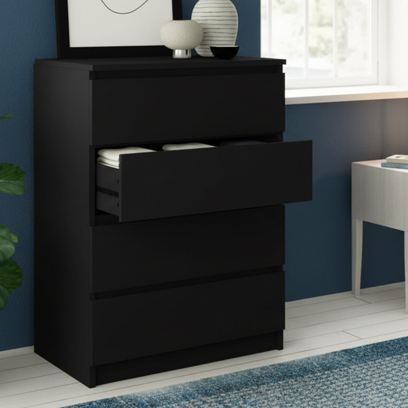 Helen 70cm W 4 - Drawer Chest of Drawers, Black