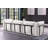 3-seat Modular  Sofa In Textured Chenille With Decorative Wood-metal Armrests And Multi-functional Ottoman-279221806