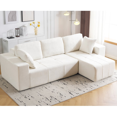 Canapé modulaire Boneless 105 po Cloud, canapé en chenille avec siège profond, sans assemblage requis.