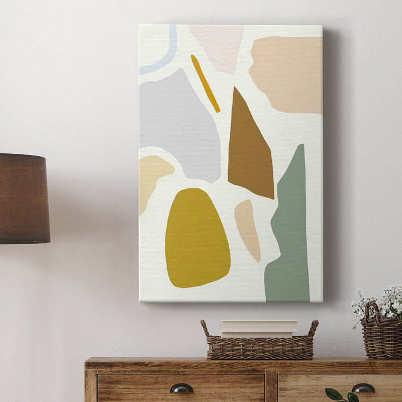 PastelSplotchesI -Custom Wrapped Gallery Cavas, 18" H x 12" W