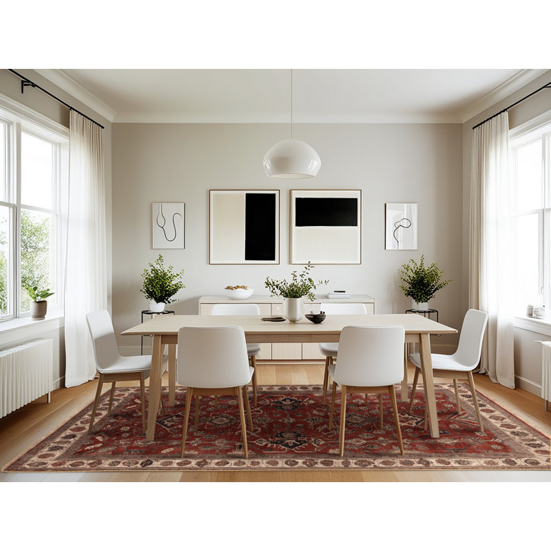 Machine Washable Persian Brown Area Rug, Rectangle 7' x 10'