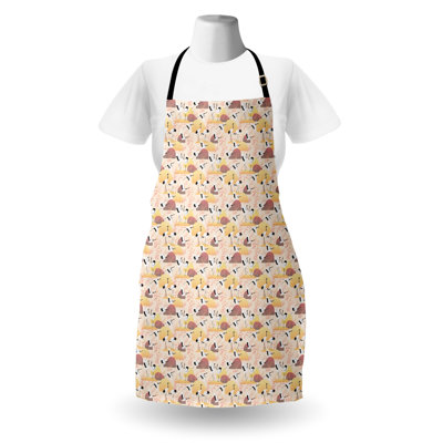 East Urban Home Bird Print Apron Unisex Tender Cranes and Reeds Adult Size Champagne Multicolor