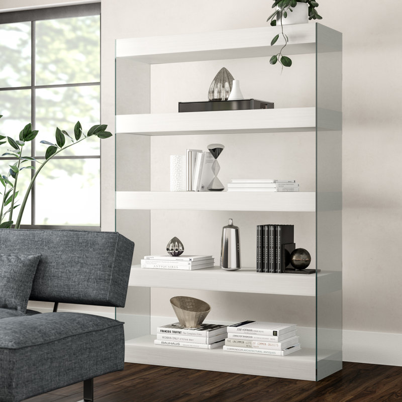 Bibliothèque standard H 72 "x l 48" Thane, Blanc lustré
