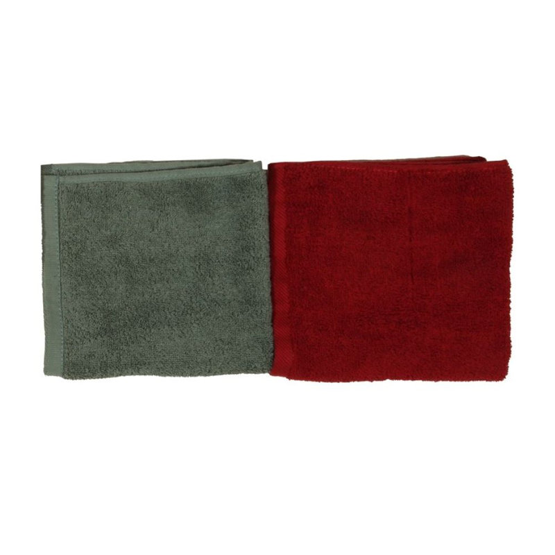 Cotton Blend Washcloth, Red