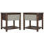 Table de chevet en bois, tables de chevet modernes avec tiroir, table de chevet de ferme pour salon de chambre à coucher (noyer et gris clair)